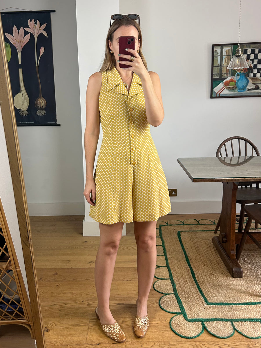 Yellow Polkadot Playsuit - UK 10