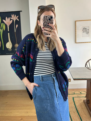Floral Wool Cardigan - S/M