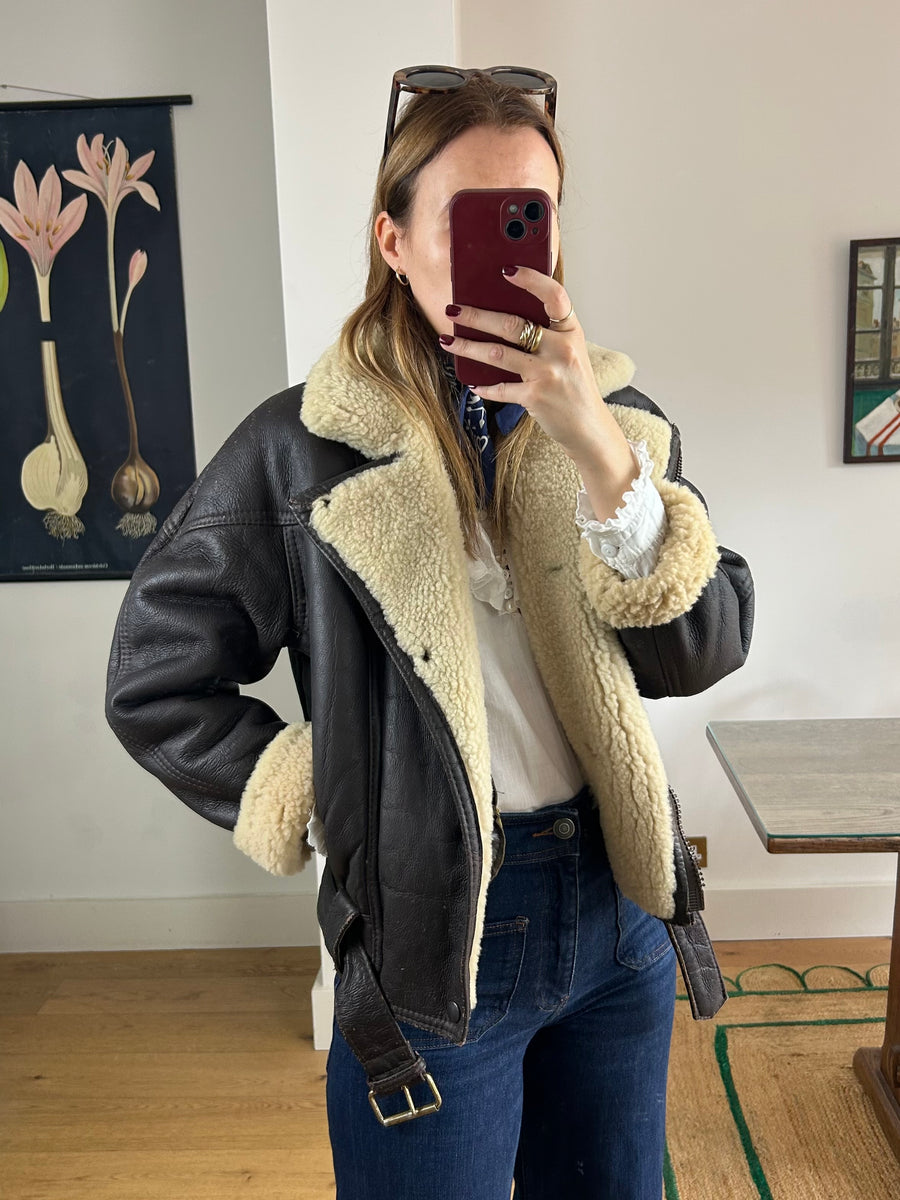 Sheepskin Leather Aviator - S