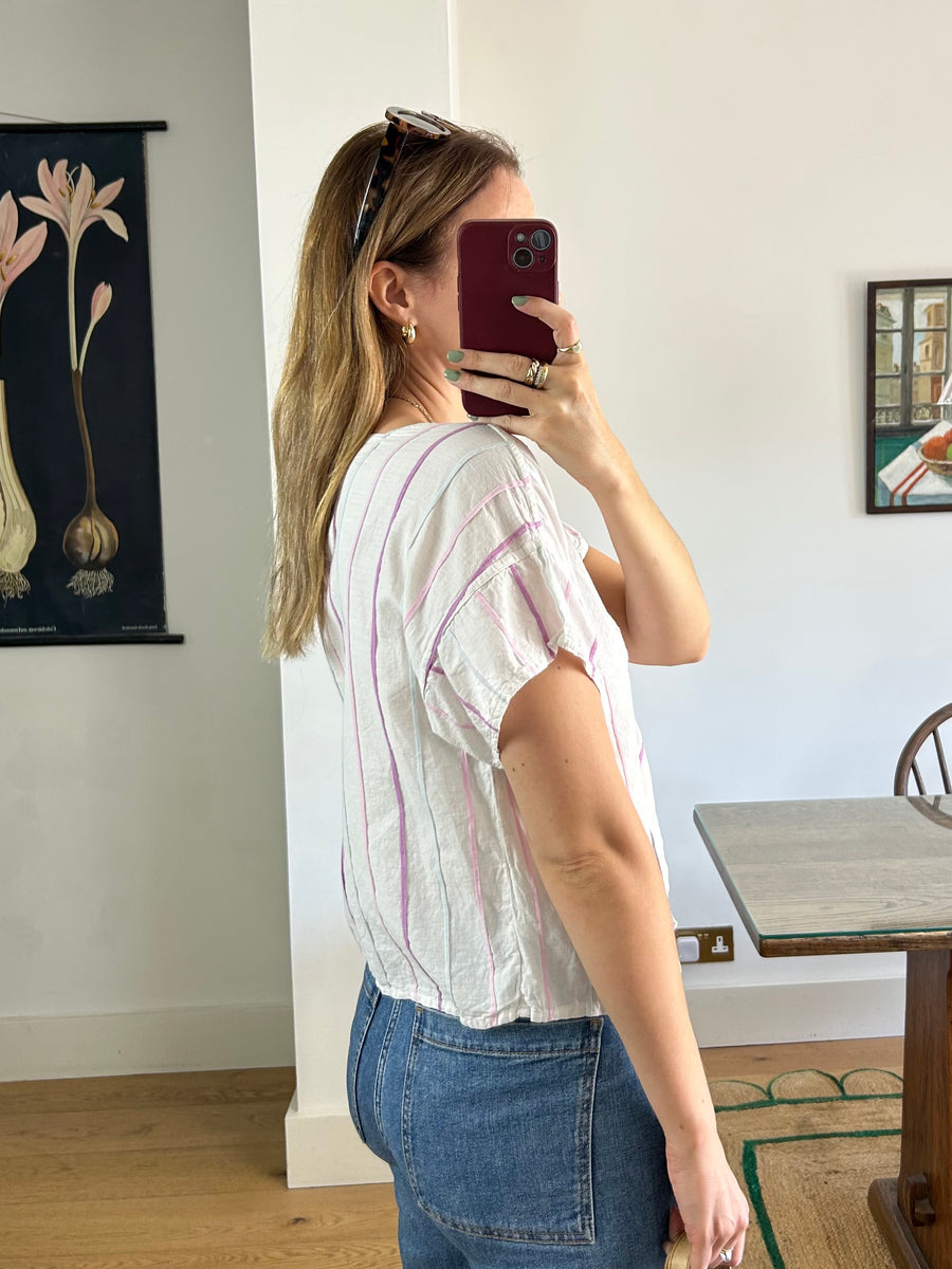 Striped Cotton Top - M