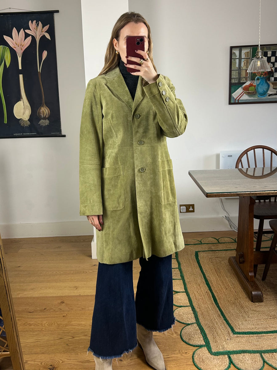 Green Suede Jacket - S/M