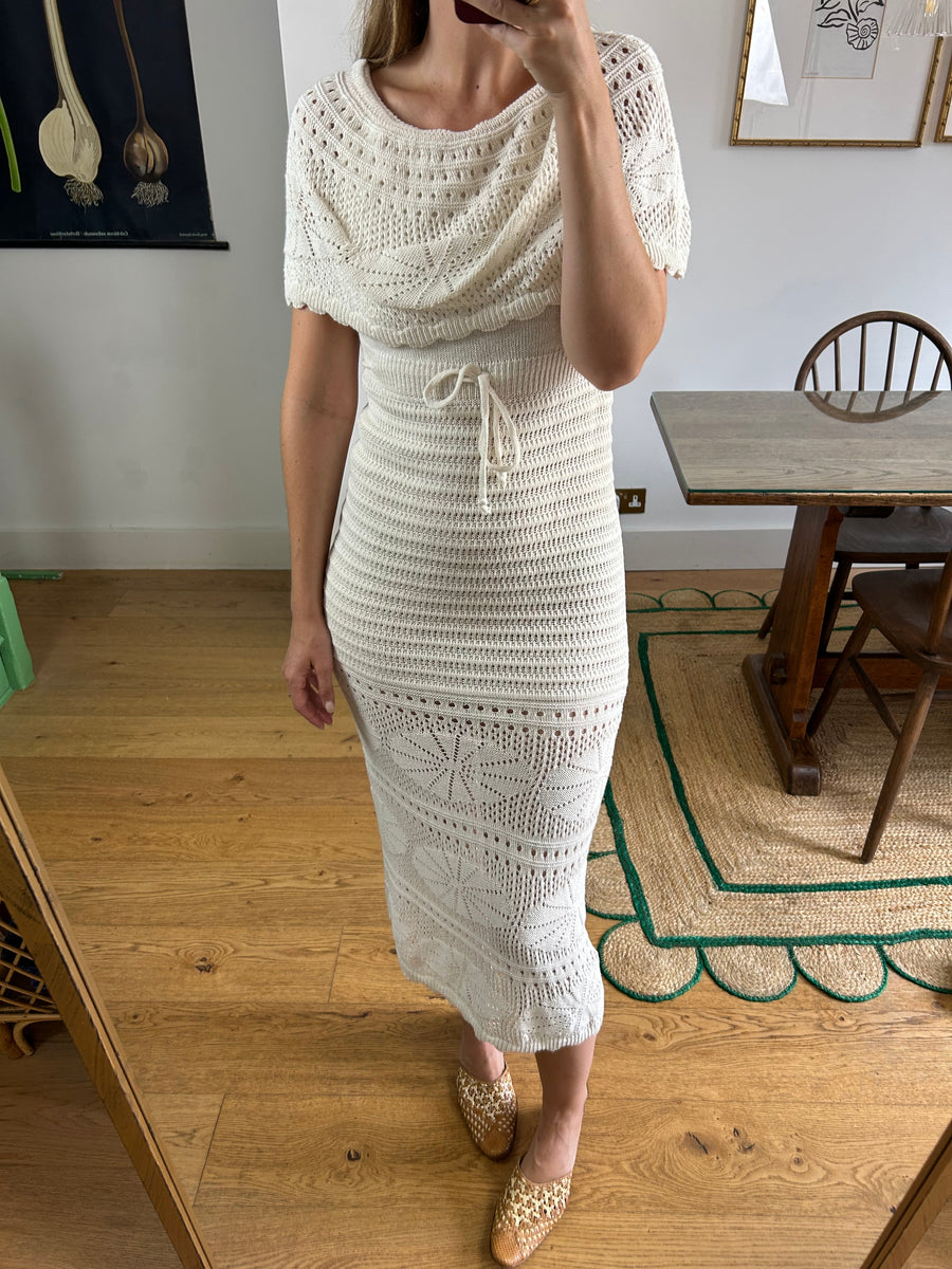 Cream Crochet Dress - UK 8