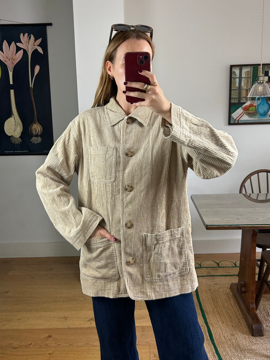 Beige Jumbo Cord Jacket - M