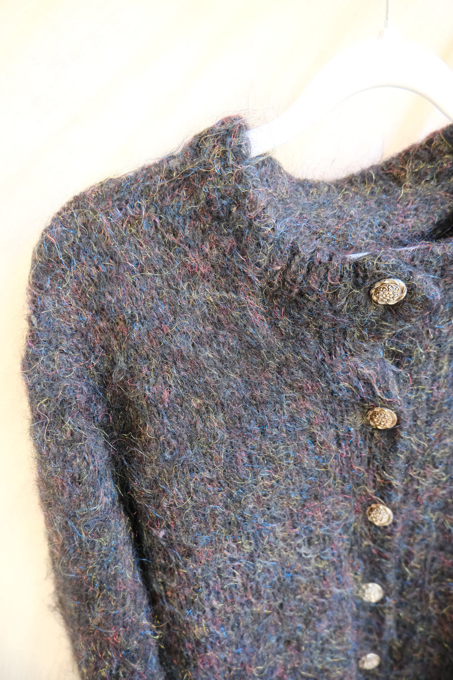 Black Mohair Cardigan - L