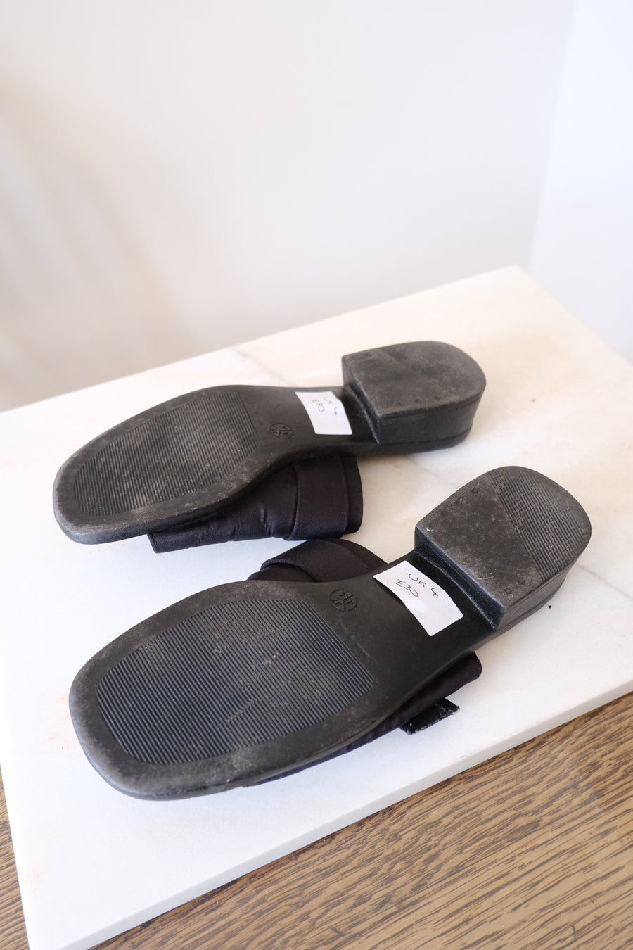 Black Buckle Mules - UK 4