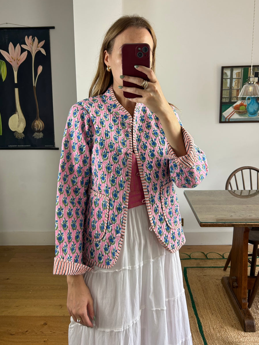 Pink Floral Jacket - S