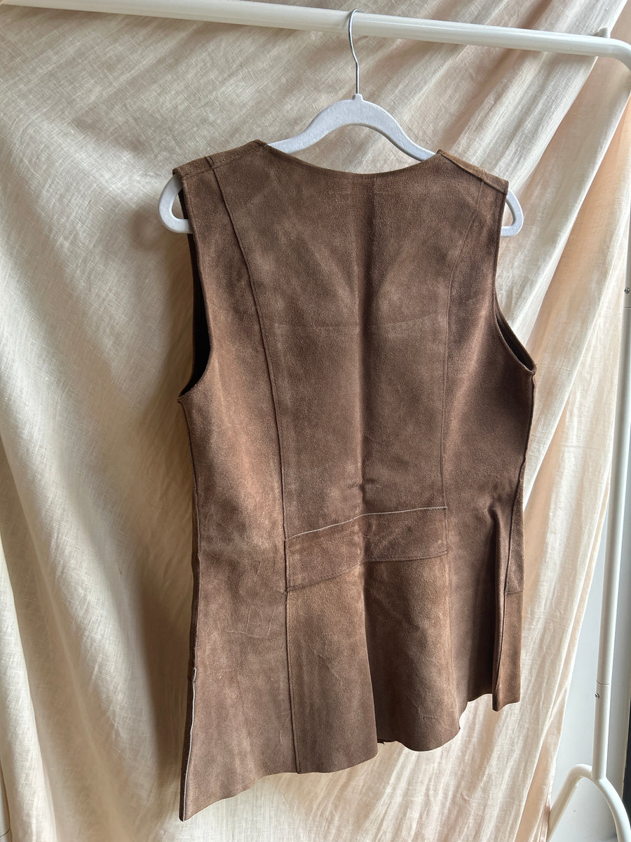 Brown Suede Waistcoat - S