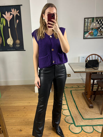 Purple Knit Vest - M