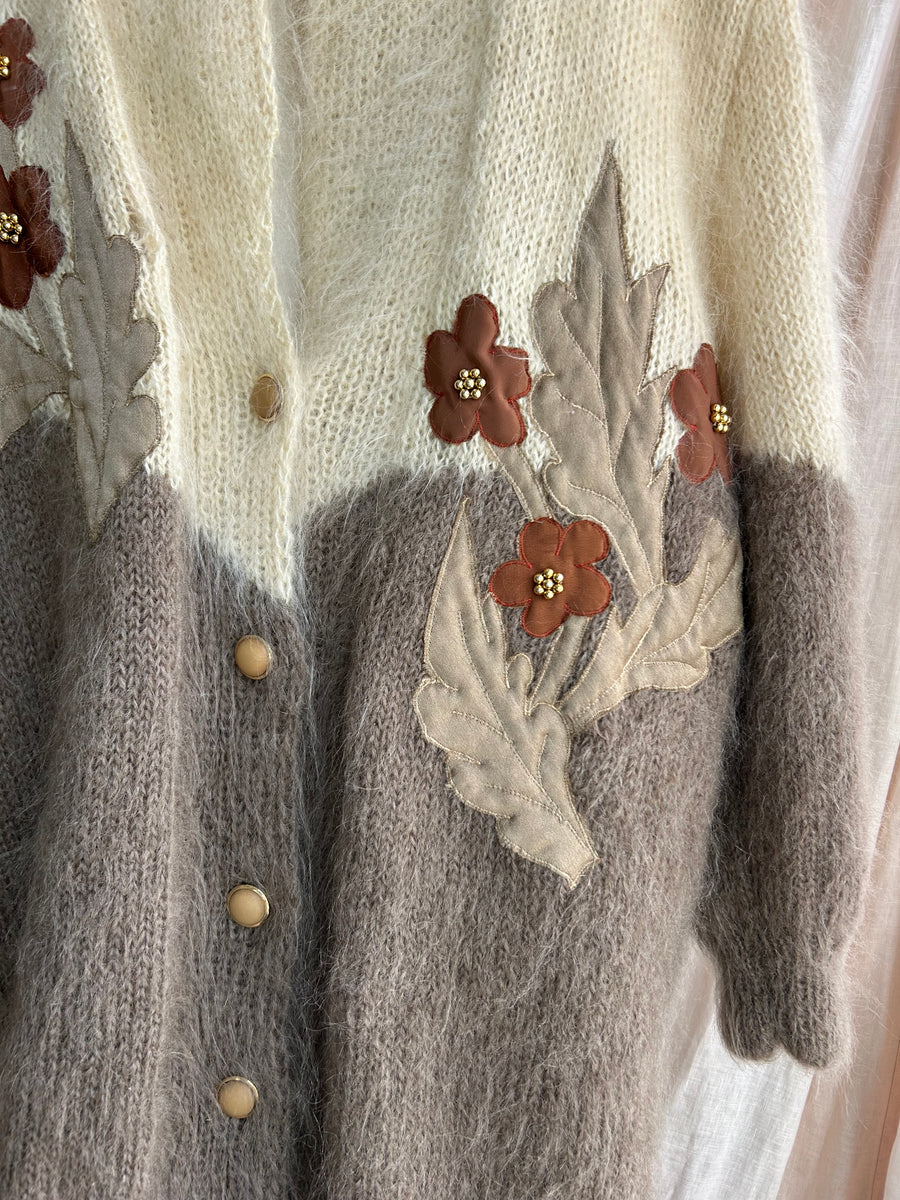 Floral Mohair Cardigan - L