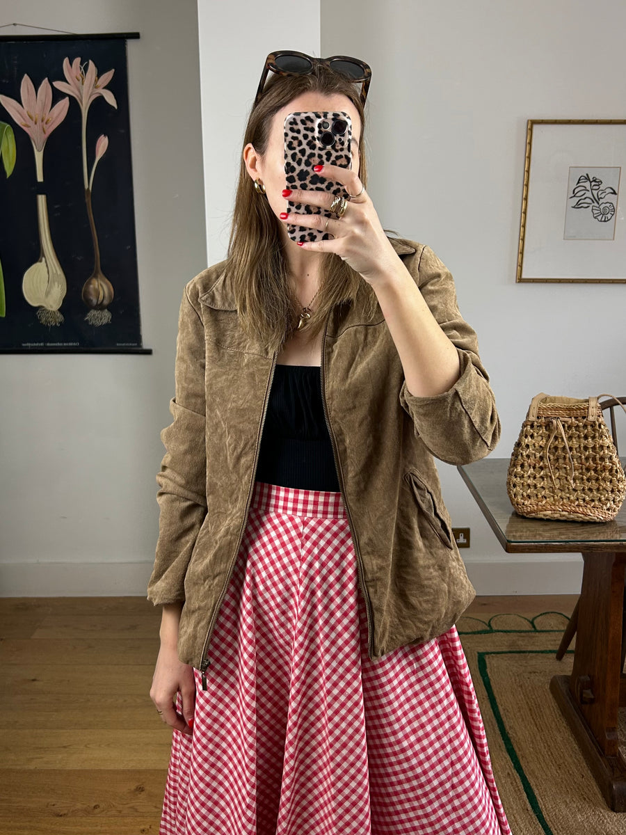 Brown Suede Jacket - M