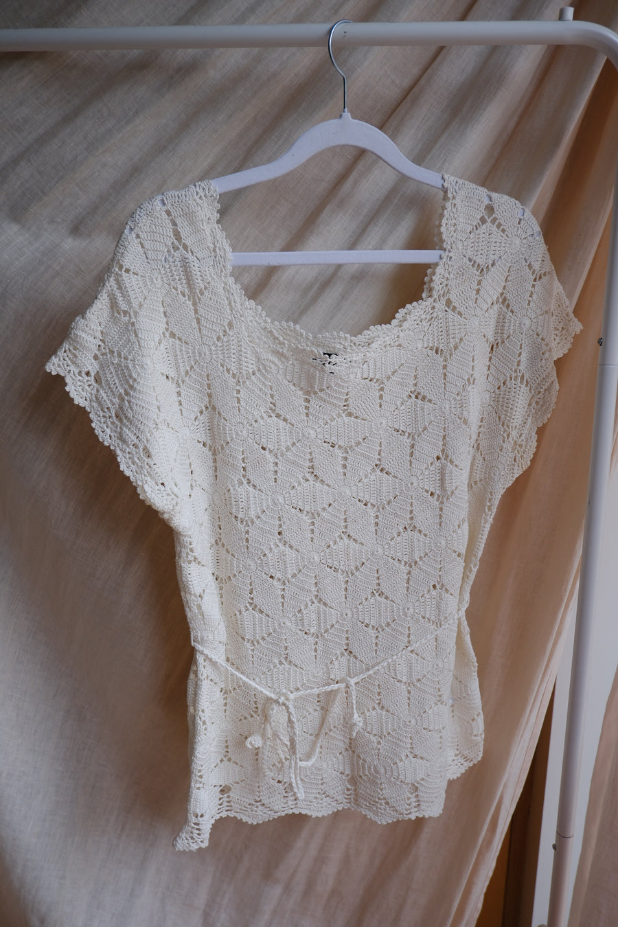 Crochet Tie Waist Top - S