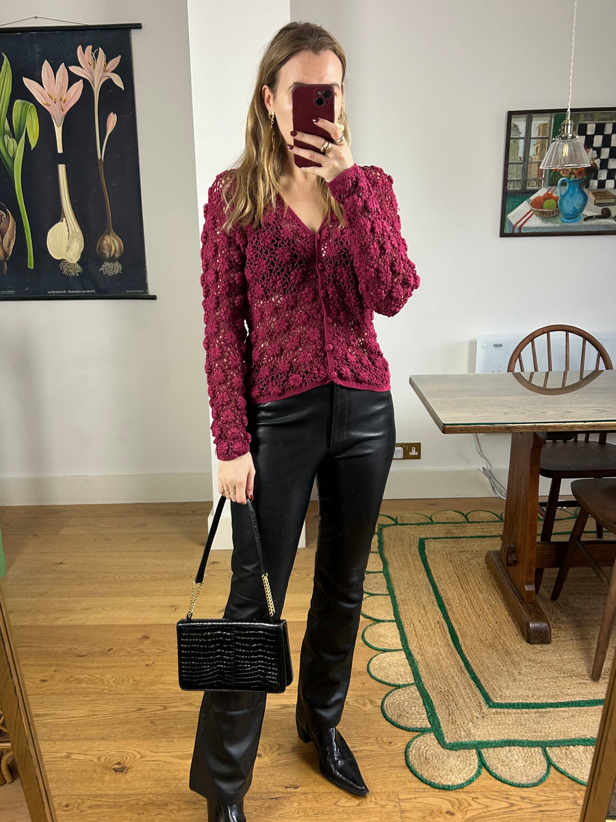 Croc & Chain Leather Bag