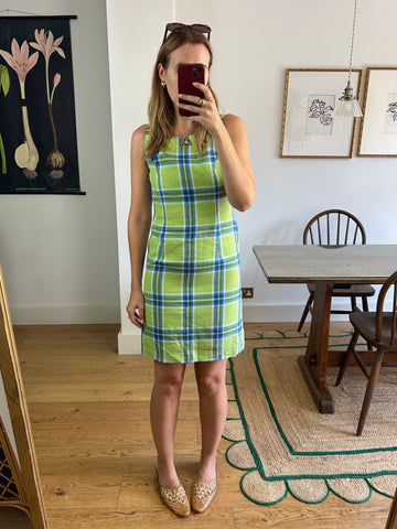 Linen Check Dress - UK 8/10