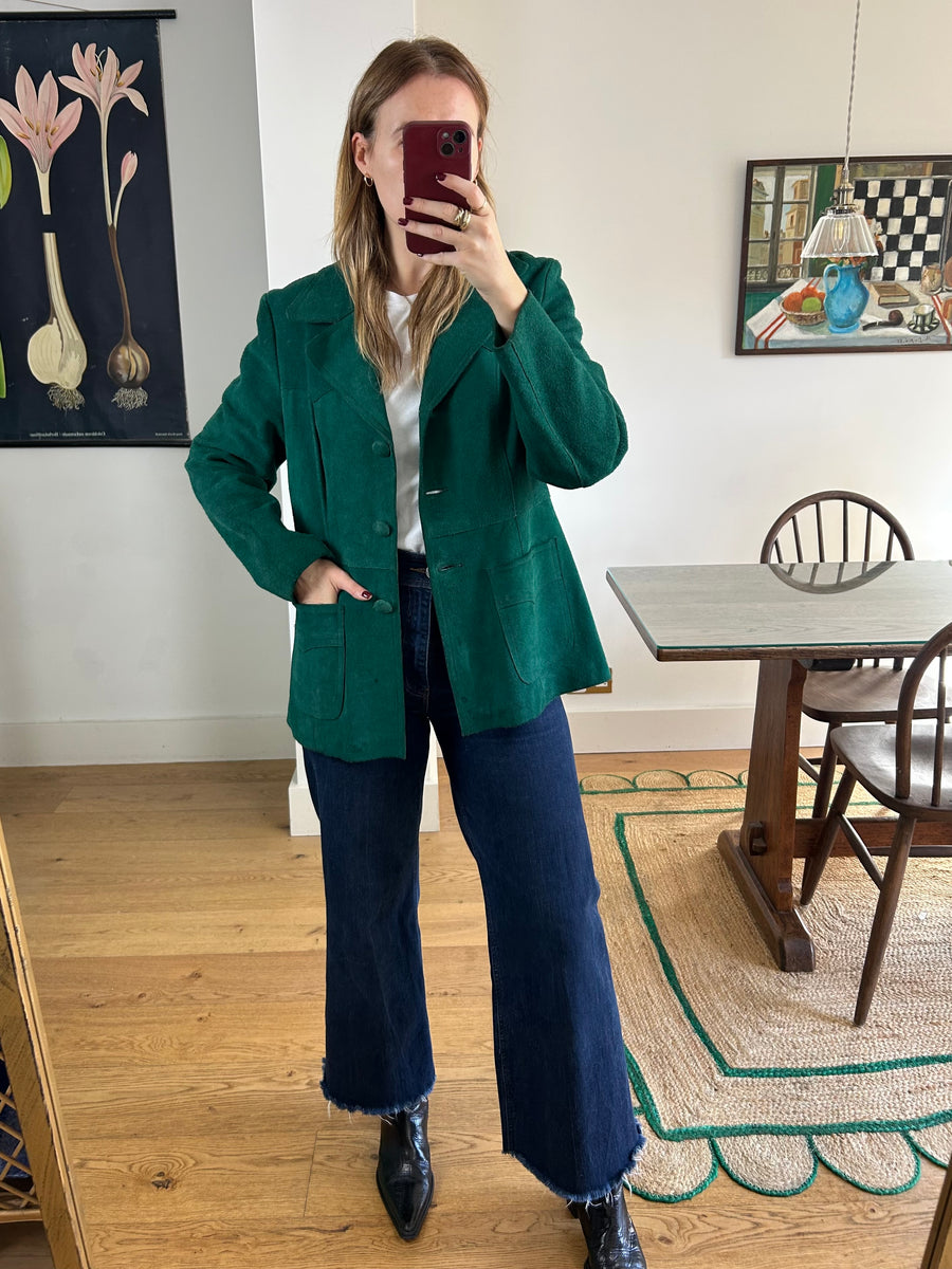 Green Suede Blazer - M