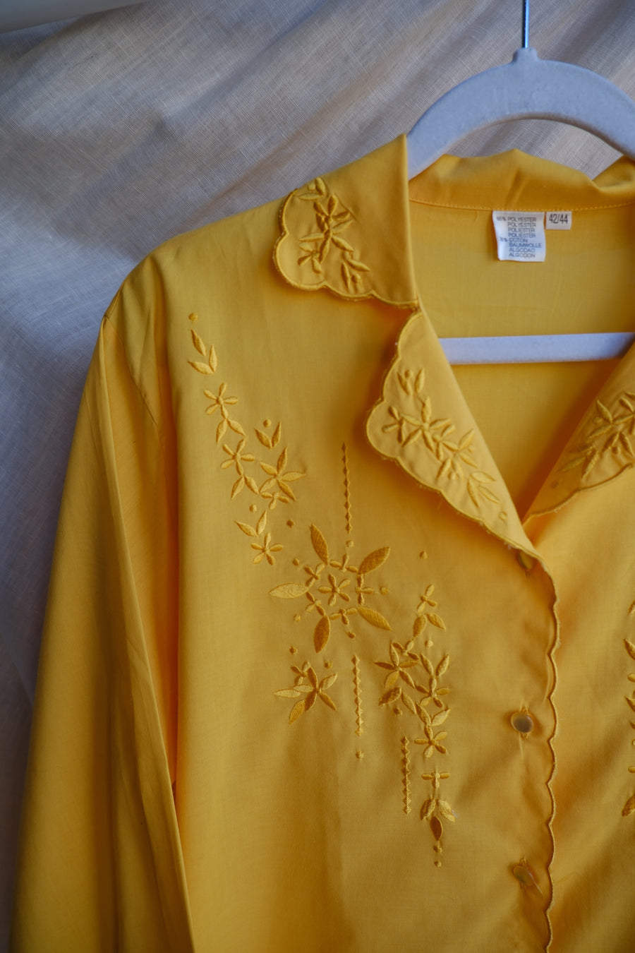 Yellow Embroidered Blouse - M/L