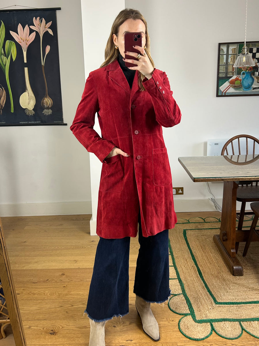 Red Suede Jacket - S/M