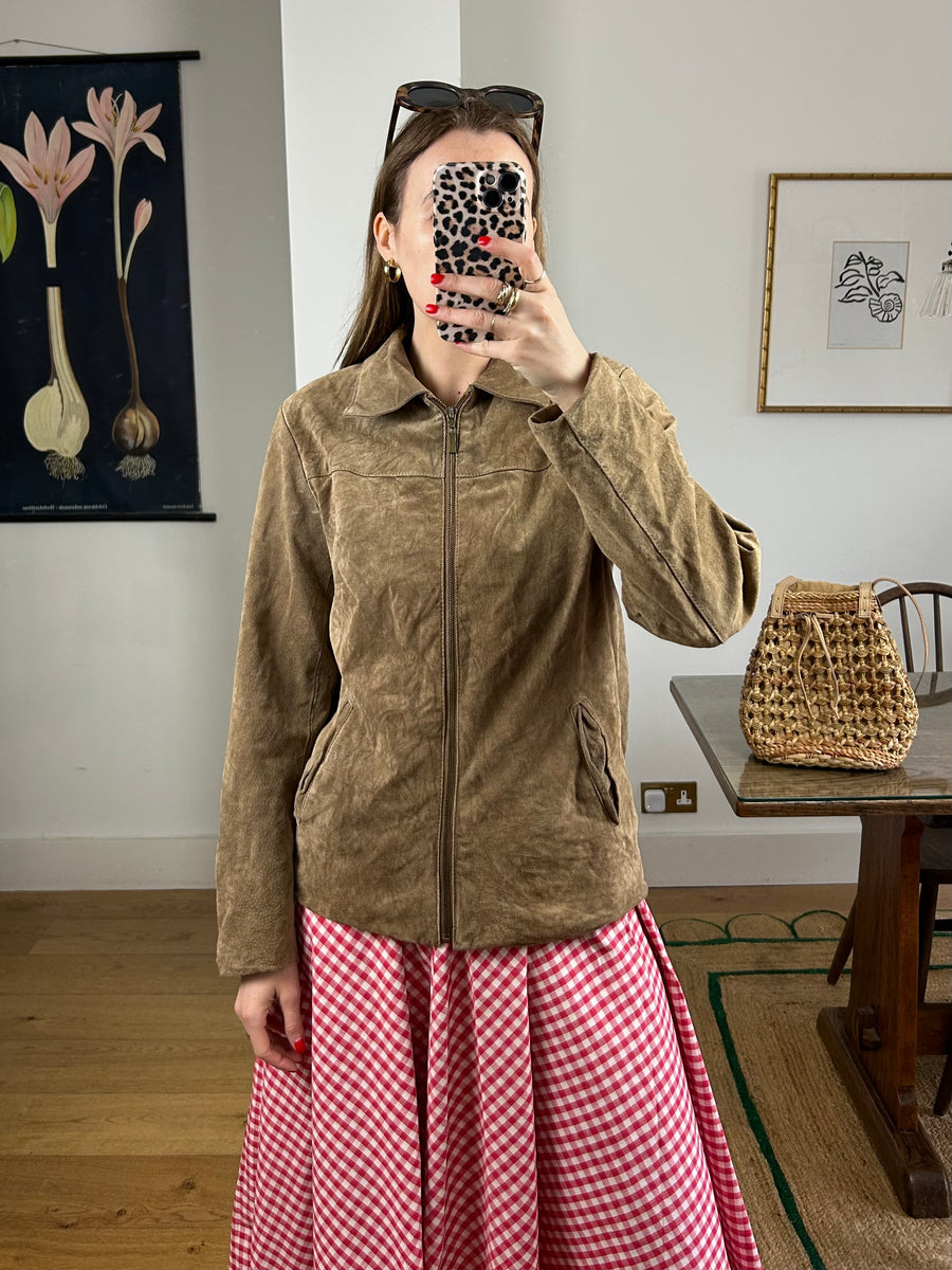 Brown Suede Jacket - M