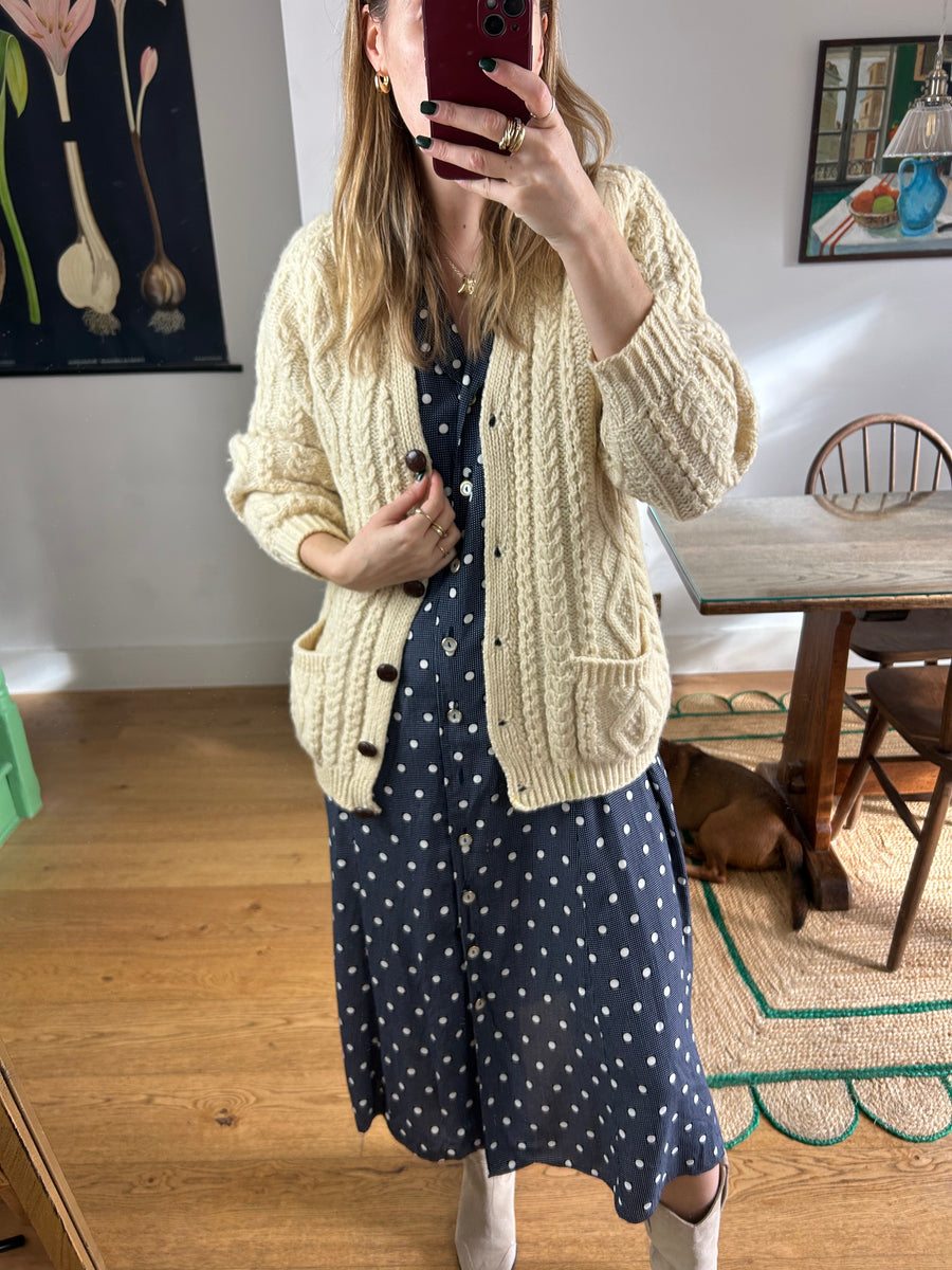 Cable Knit Cardigan - M