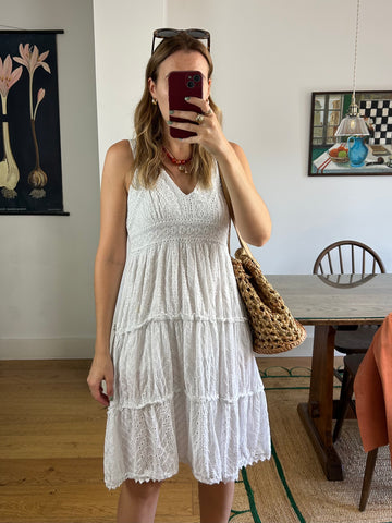 White Tiered Dress - UK 8/10