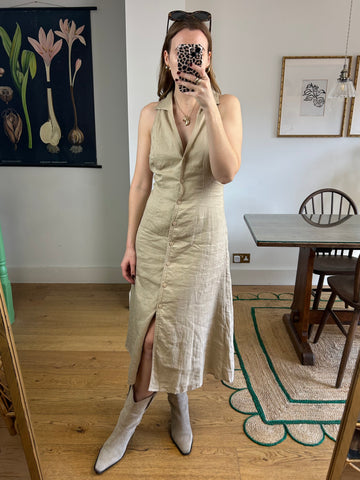 Beige Linen Dress - UK 10/12