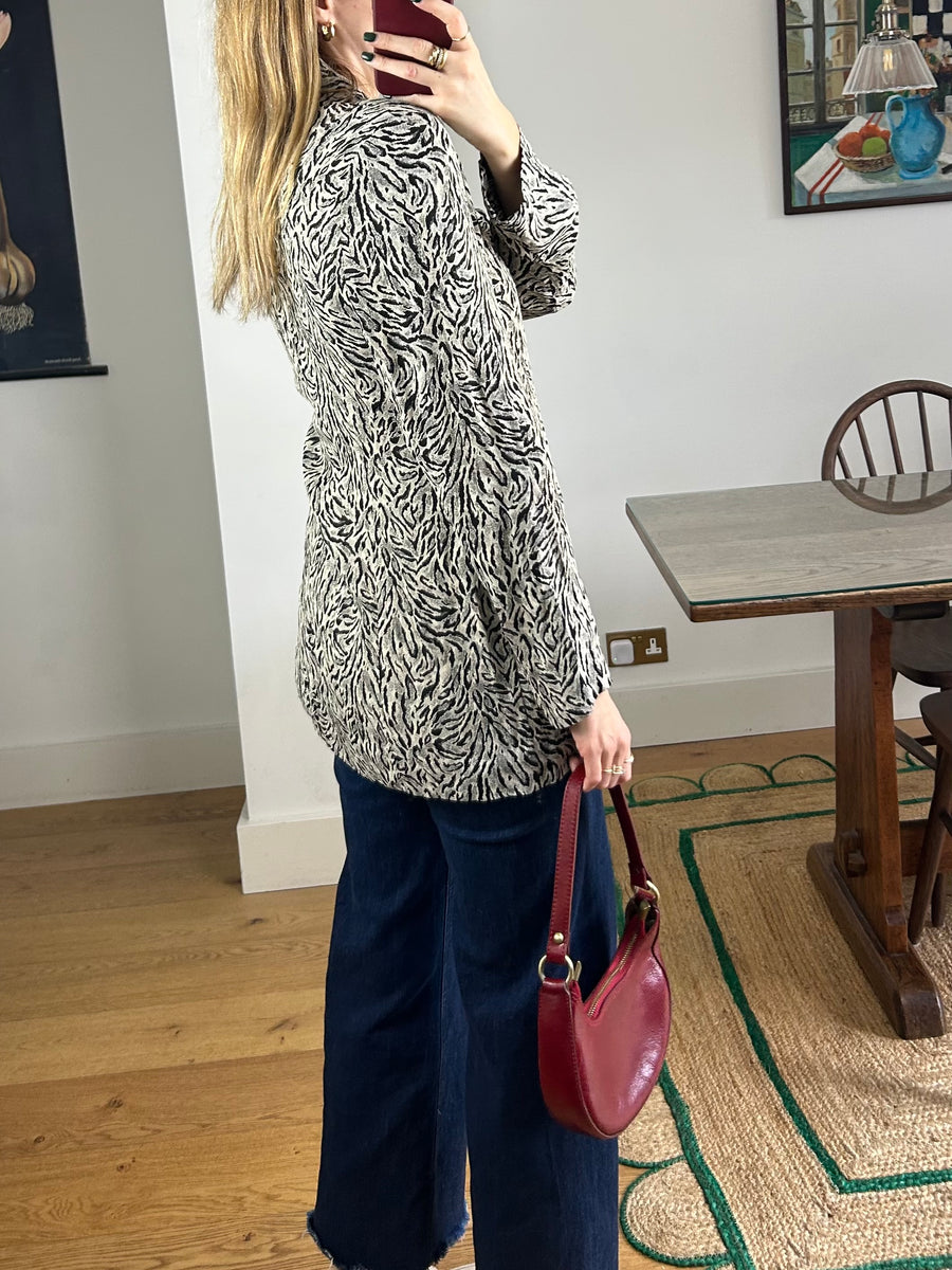 Animal Print Blazer - M