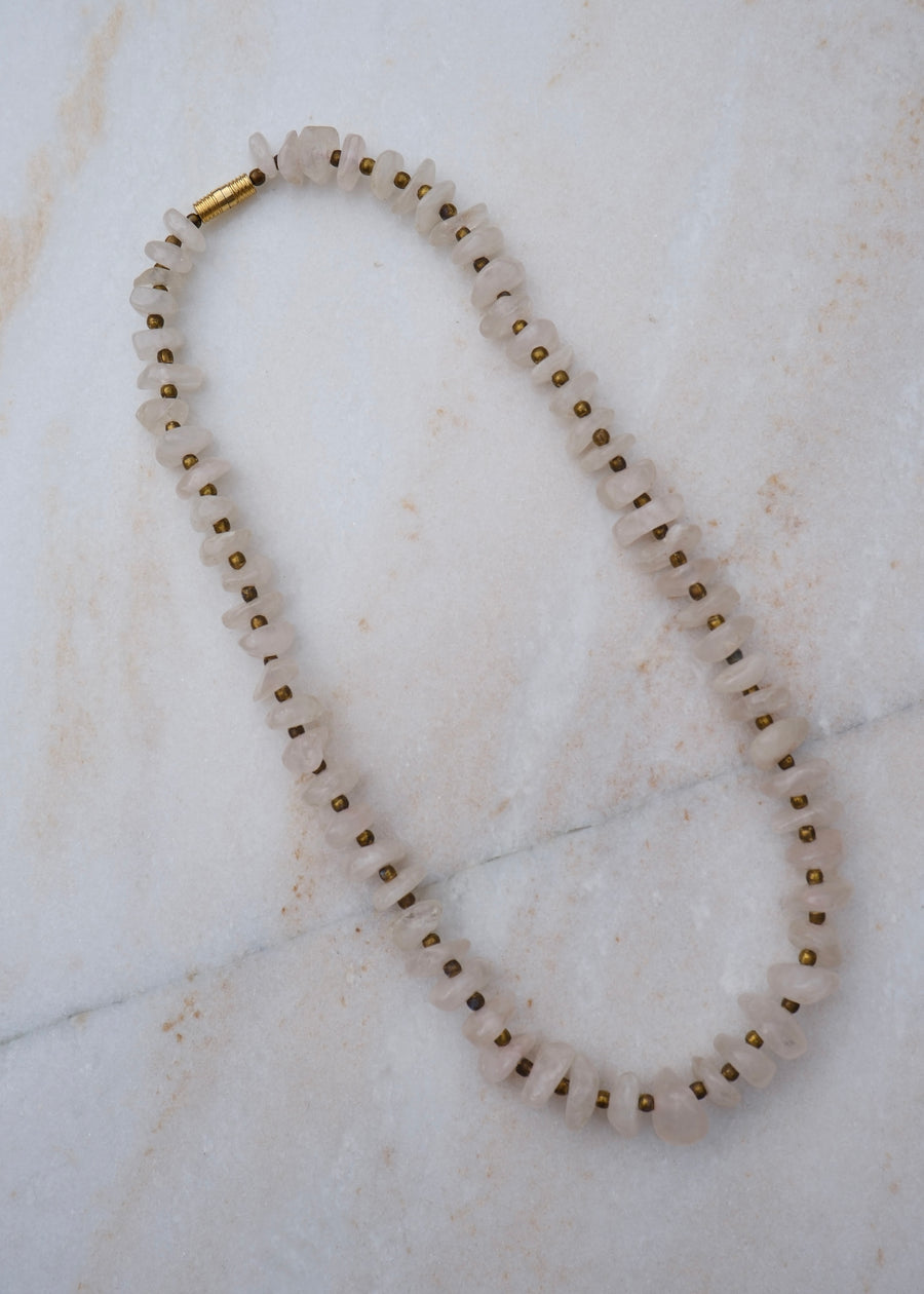 Rose Quartz Bead Necklace