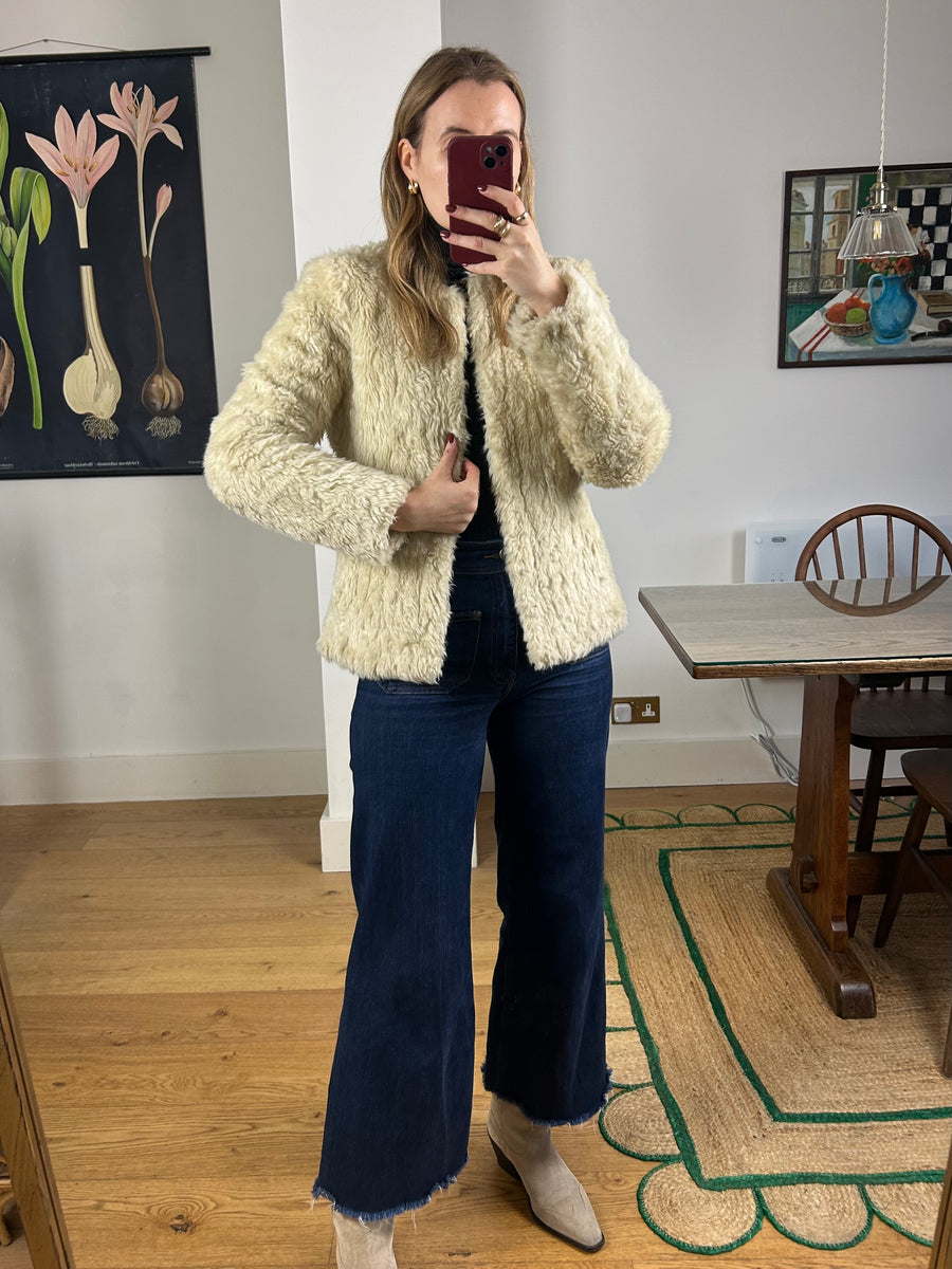 Faux Sheepskin Coat - S