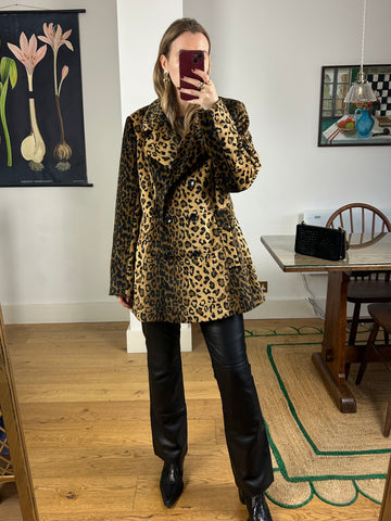 Leopard Print Coat - M