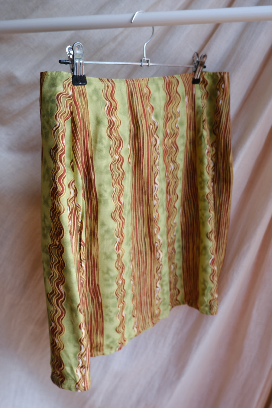Green & Brown Wrap Skirt - UK 10