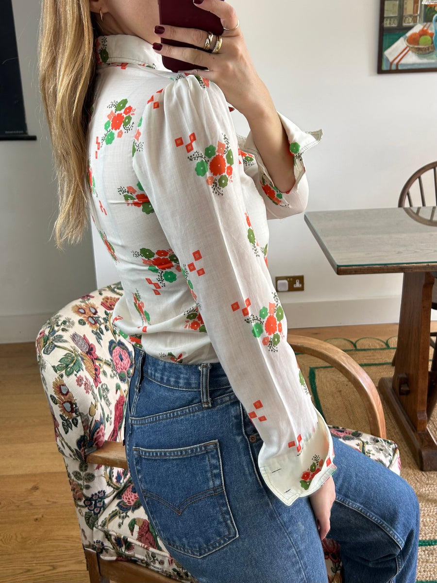 Floral Daggar Colour Shirt - XS-S