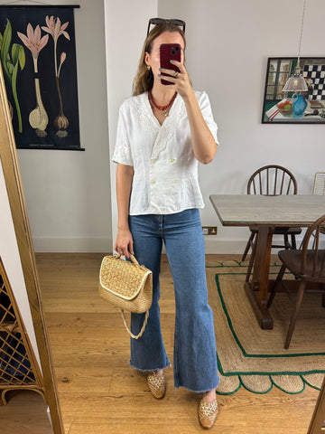 Linen & Lace Blouse - M