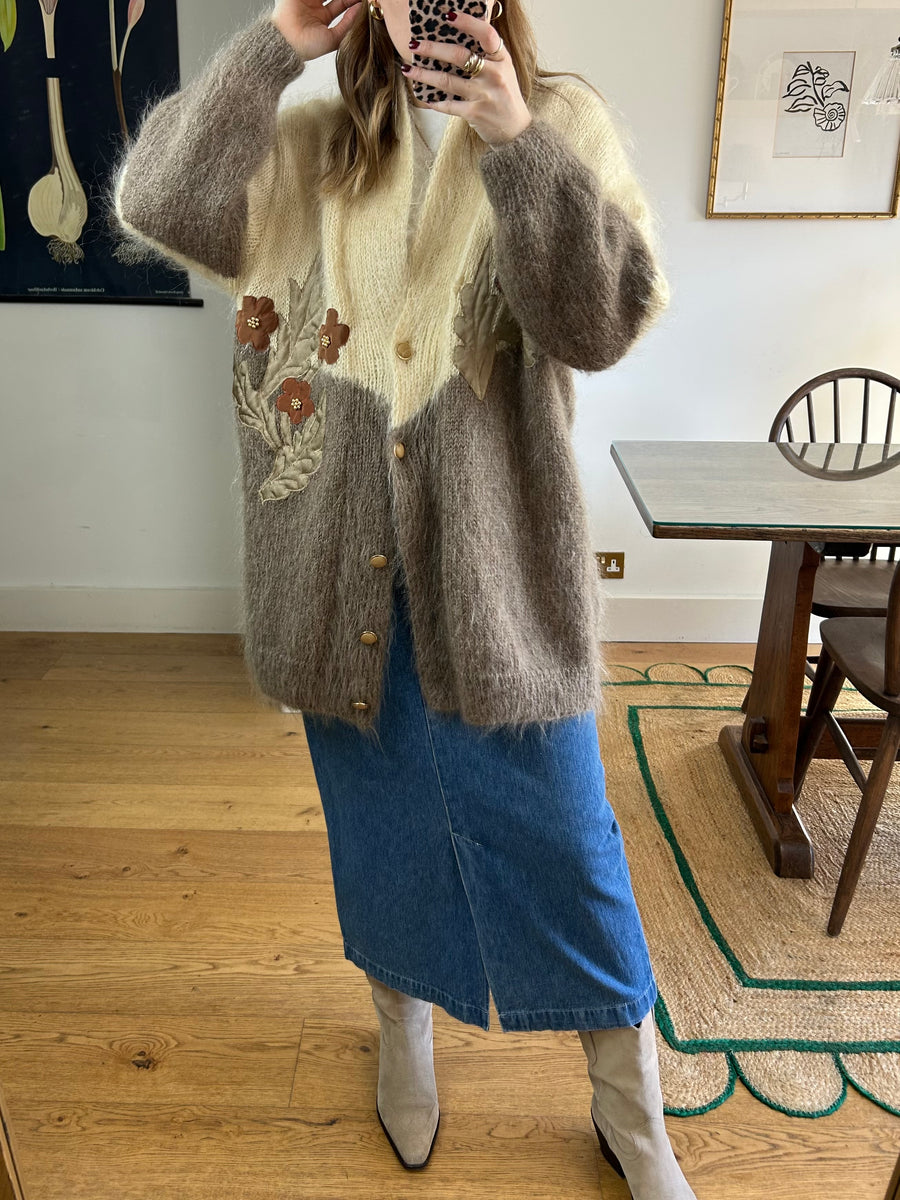 Floral Mohair Cardigan - L