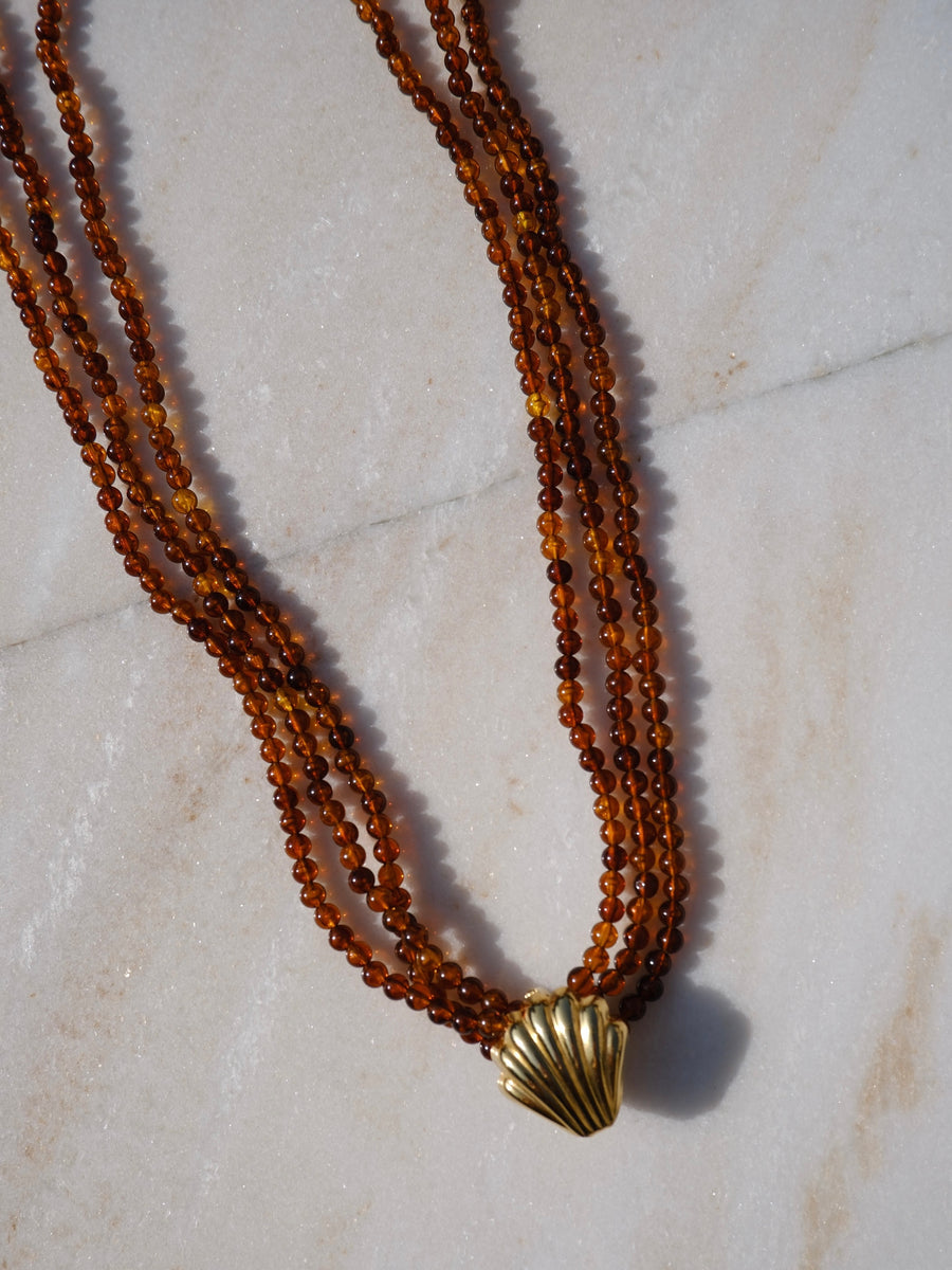 Amber Bead Necklace Set