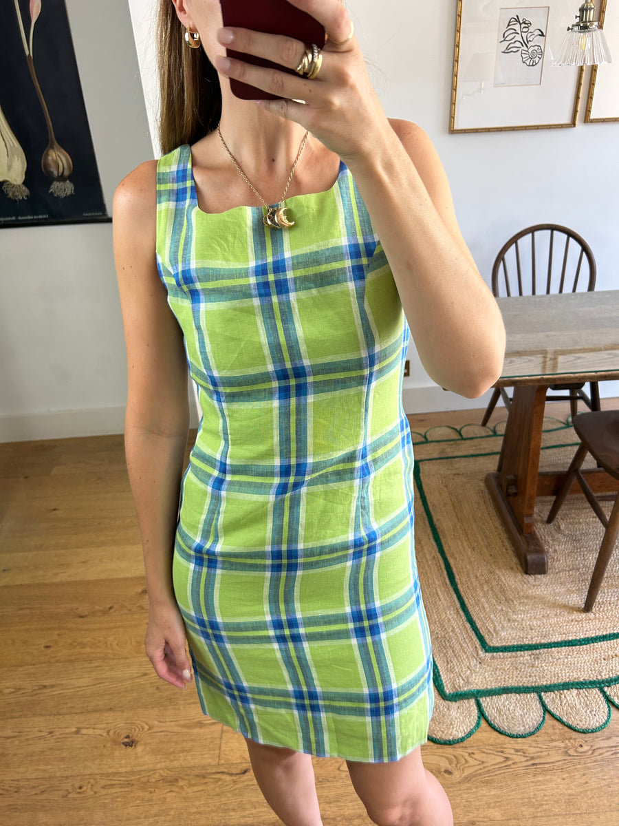 Linen Check Dress - UK 8/10