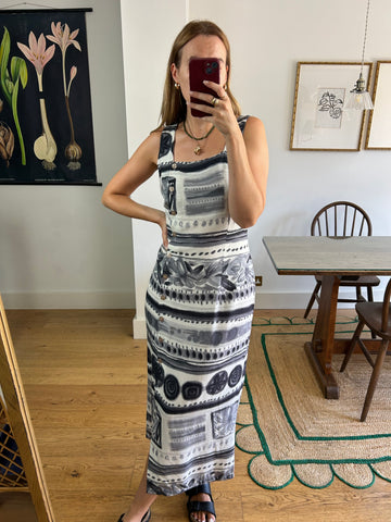 Patterned Maxi Dress - UK 12