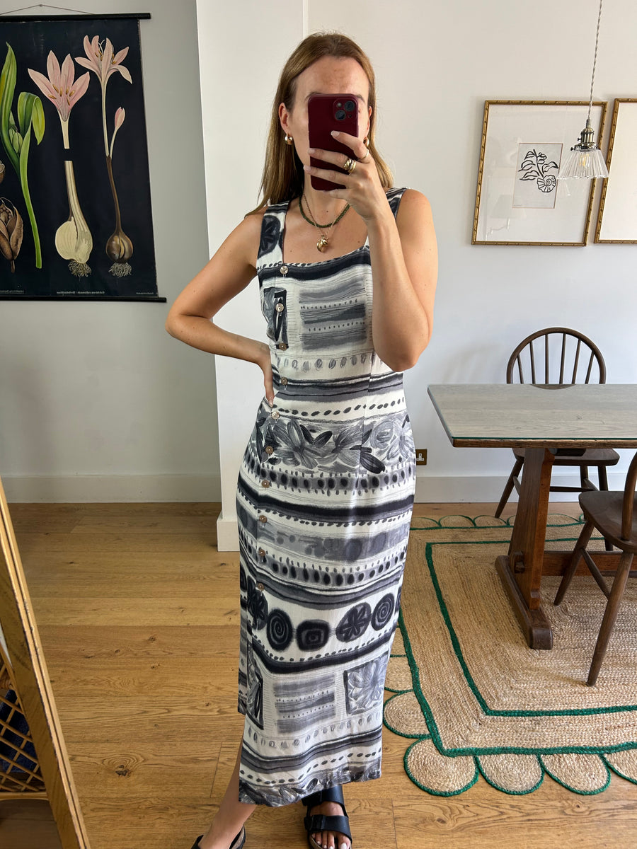 Patterned Maxi Dress - UK 12