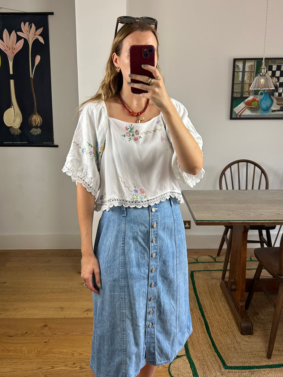 Denim Midi Skirt - UK 10