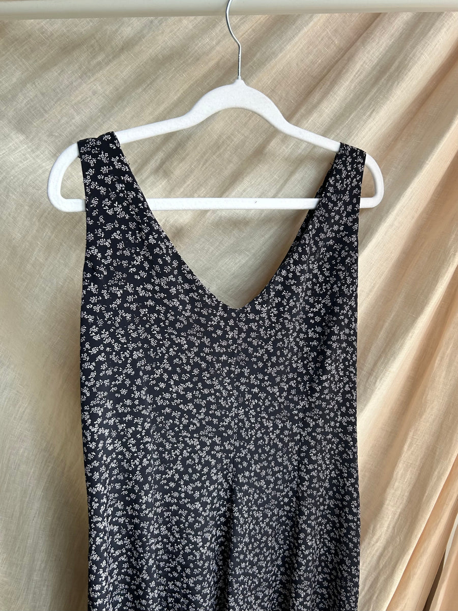 Navy Floral Knotted Dress - UK 12/14