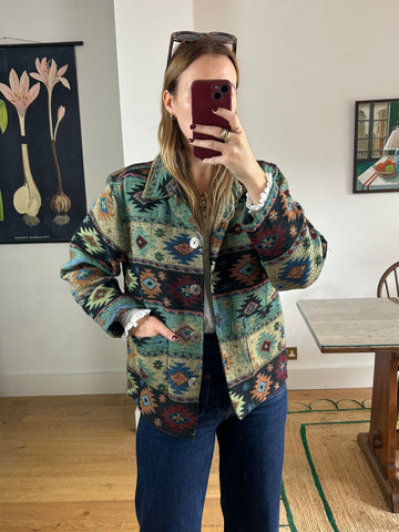 Patterned Tapestry Jacket - M
