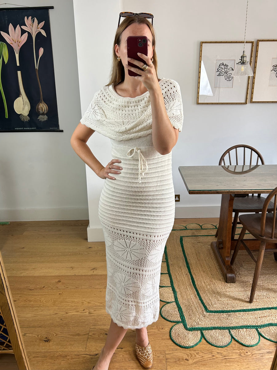 Cream Crochet Dress - UK 8