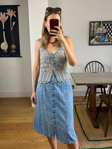 Denim Midi Skirt - UK 10