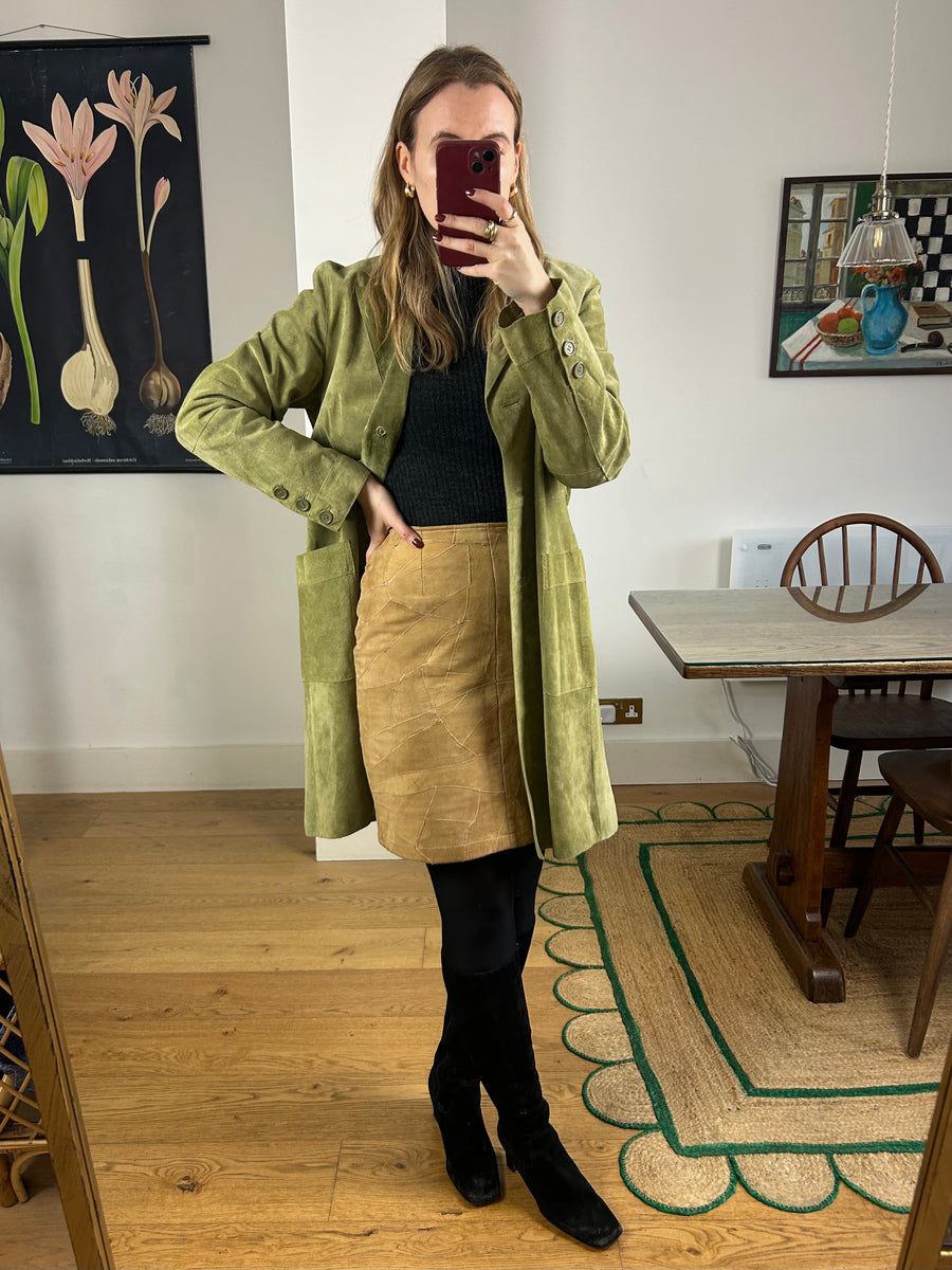 Green Suede Jacket - S/M