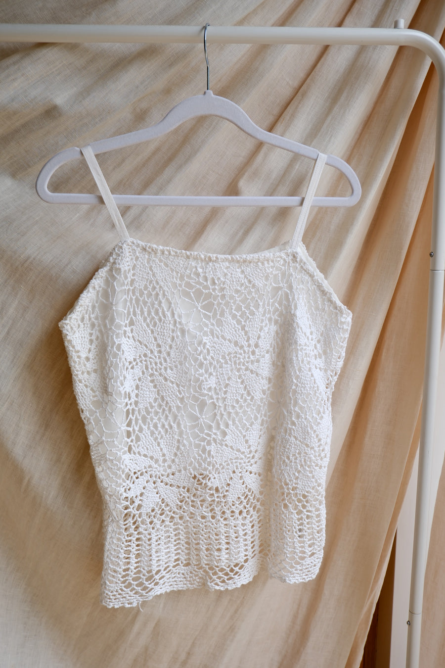 White Crochet Cami - S