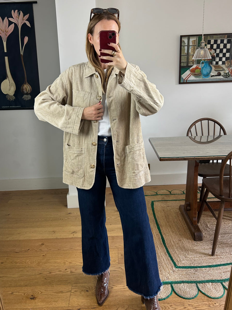Beige Jumbo Cord Jacket - M