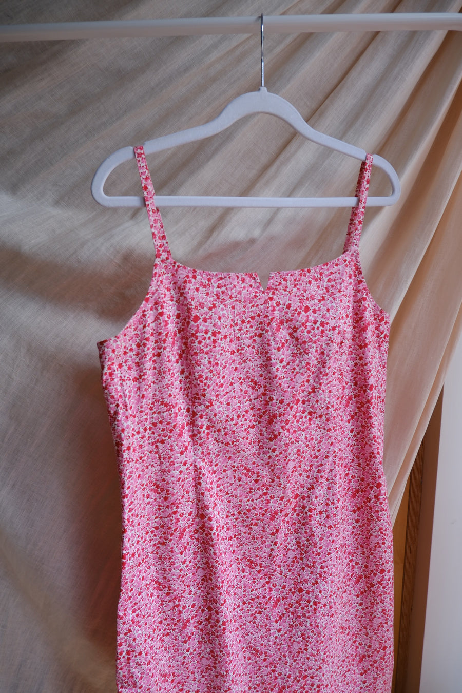 Pink Floral Mini Dress - UK 12