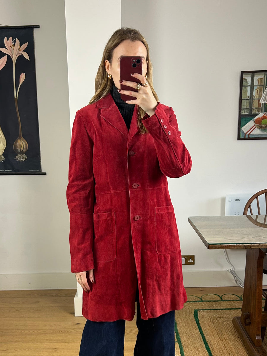 Red Suede Jacket - S/M