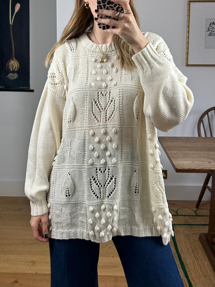 Pattern Knit Jumper - L