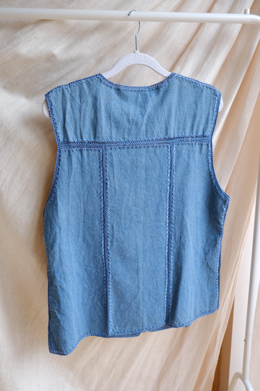 Denim Patchwork Waistcoat - M