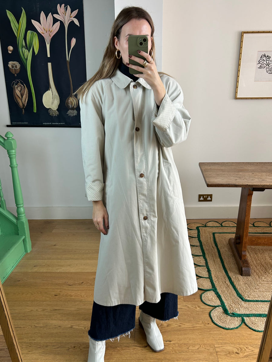 Polkadot Lined Trench Coat - M