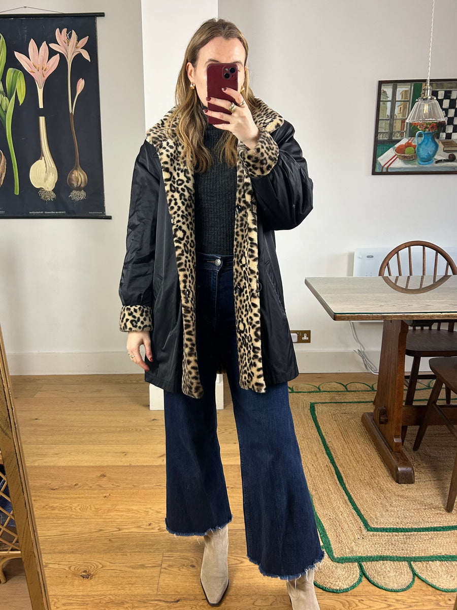 Reversible Leopard Coat - M
